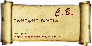 Czégé Béla névjegykártya