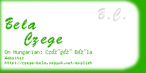 bela czege business card